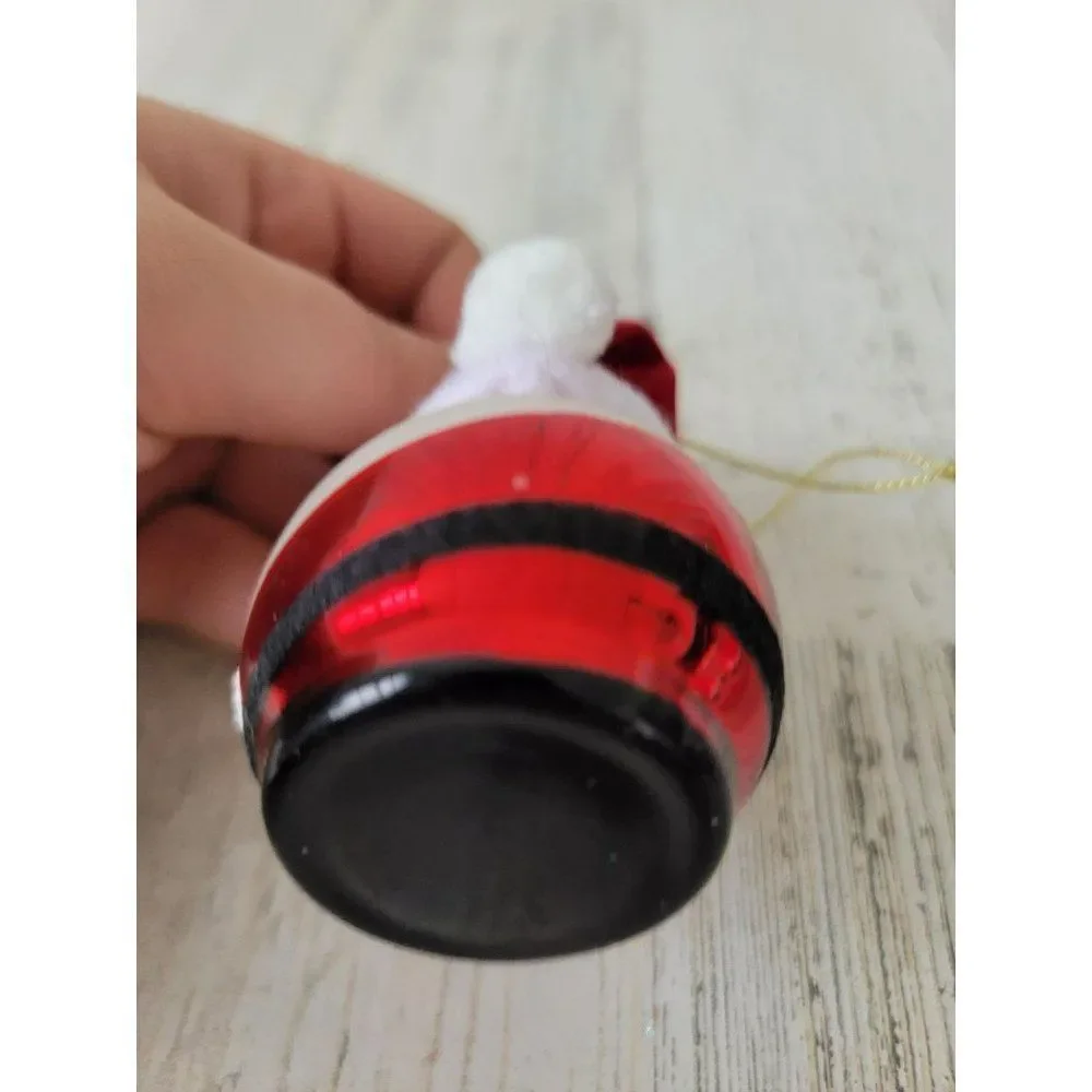Santa Claus blown glass glitter‎ ornament Xmas decor